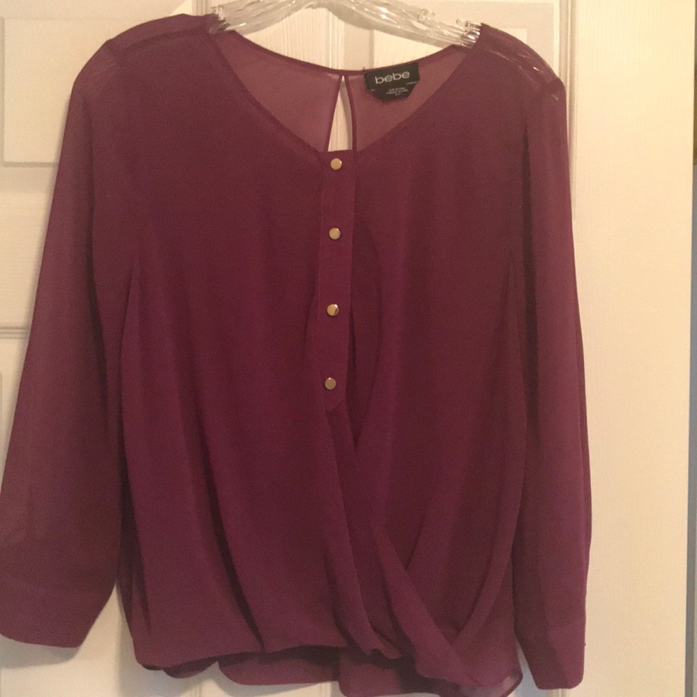 Bebe sheer purple blouse